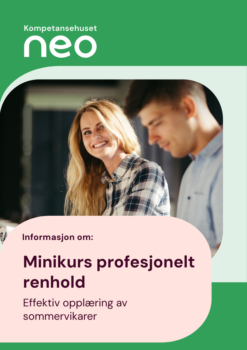 Forside Brosjyre Minikurs Profesjonelt renhold